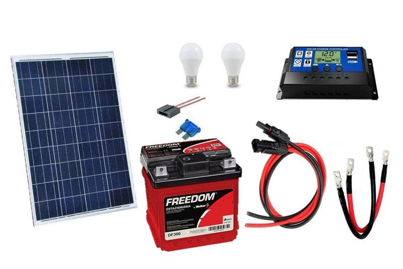 Kit Gerador de Energia Solar Off Grid 30Wp Menor preço em Kit Gerador de Energia Solar Off Grid 30Wp