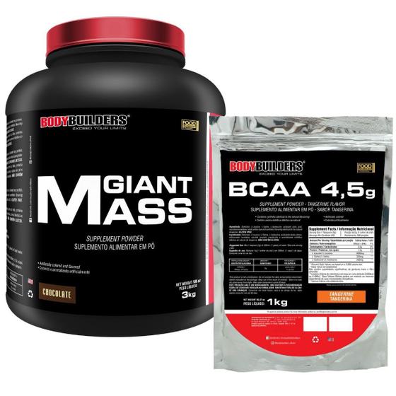 Imagem de KIT Giant Mass 3 kg + BCAA 4.5 1kg - Bodybuilders