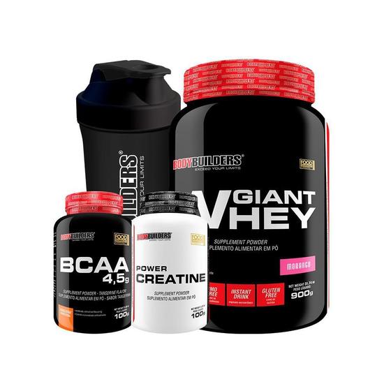 Imagem de Kit Giant Whey 900G+ Power Creatina 100G+ Bcaa 100G