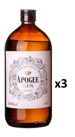 Imagem de Kit Gin Apogee Tradicional London Dry 1000ml 3 unidades