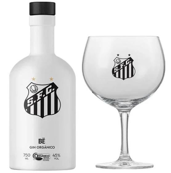 Imagem de Kit Gin BË Santos Garrafa Branca 750 ml com taça