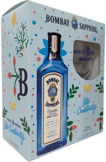 Imagem de  kit gin bombay com taça de acrílico 750ml