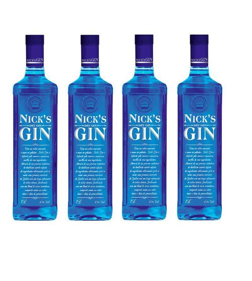 Imagem de Kit Gin Nick's London Dry 1000ml 4 unidades