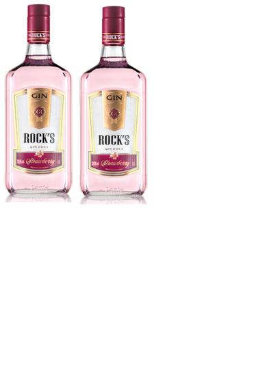 Imagem de Kit Gin Rock's Strawberry 1000ml 2 unidades