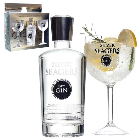 Imagem de Kit gin  seagers silver com taca 750ml