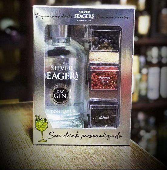 Imagem de Kit Gin Silver Seagers London Dry 750ml + Especiarias drinks