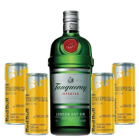 Imagem de Kit Gin Tropical Tanqueray + 4 Red Bull Tropical