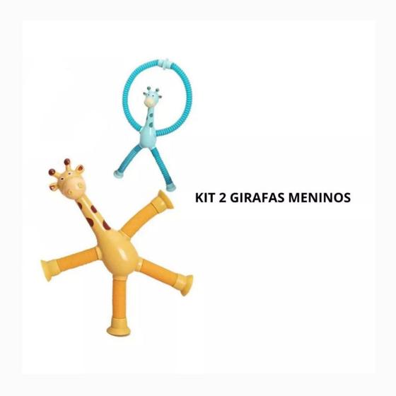 Imagem de Kit Girafas Estica e Gruda Pop It Com Luz Brinquedo Para Crianças