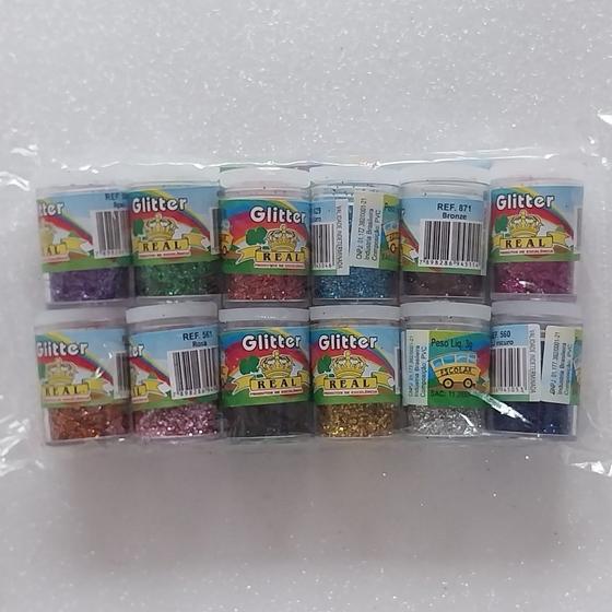 Imagem de Kit Glitter Colorido 12 Cores