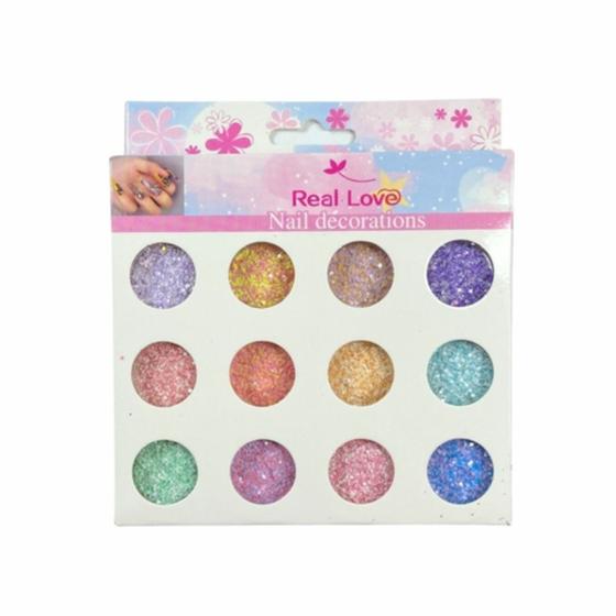 Imagem de Kit Glitter Confete Com 12 Unidades - Real Love