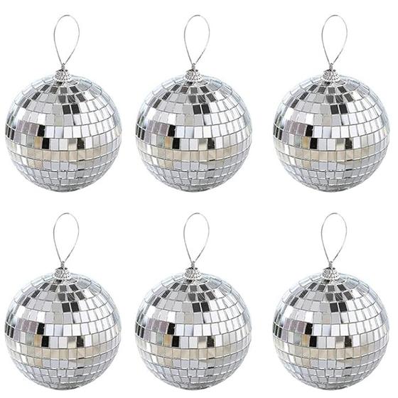 Kit Globo Bola Espelho Vidro Refletivo Rotativo Para Festa Discoteca Natal