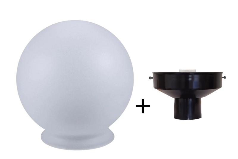 Kit Globo Plástico P/ Poste, 30cm E Canopla Boca 15cm, Blumenal