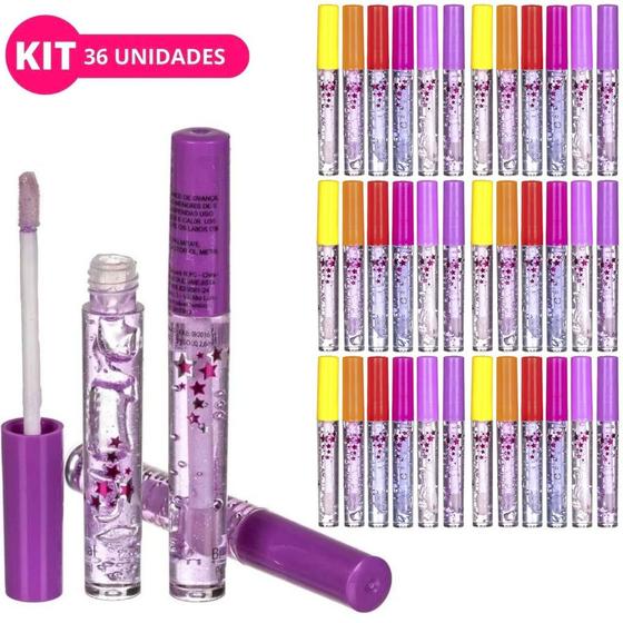 Imagem de Kit Gloss Brilho Labial com Glitter Caixa 36 Unidades Box Fechado