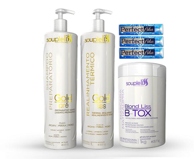 Kit Gold Liss E B-Tox Blond Liss 01 KG Soupleliss Professional - Souple ...