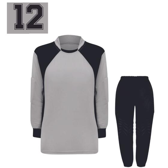 Imagem de Kit Goleiro Futebol Infantil Camisa e Calça com Numero 12 
