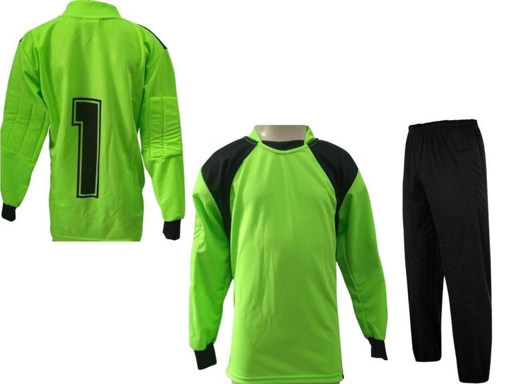 Imagem de Kit Goleiro Futsal Infantil Camisa E Calça Acolchoada