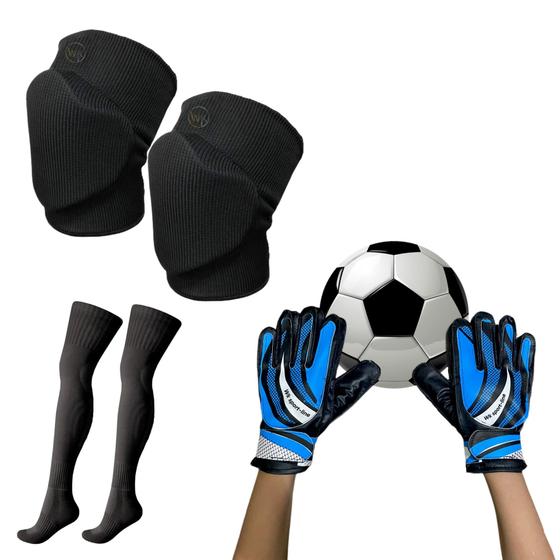 Kit Goleiro Infantil Joelheira Premium Meião Luva Goleiro Futebol Futsal Menor preço em Kit Goleiro Infantil Joelheira Premium Meião Luva Goleiro Futebol Futsal