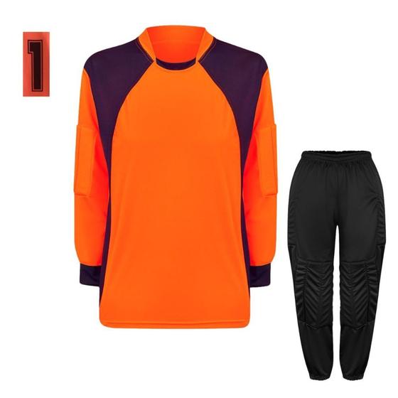 Imagem de Kit Goleiro Infantil Juvenil Camisa E Calça Acolchoada Novo Modelo