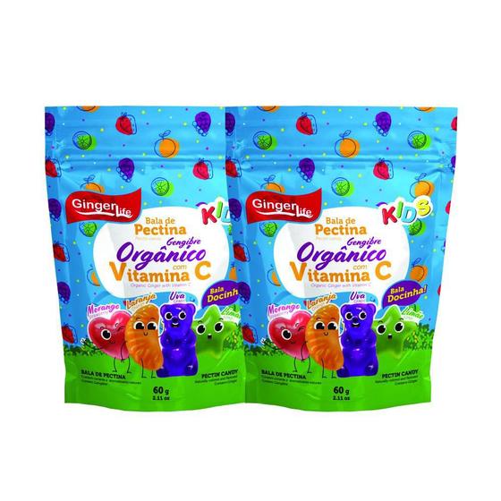 Kit Goma De Pectina 2 Infantil 4 Sabores Suplemento GINGER LIFE