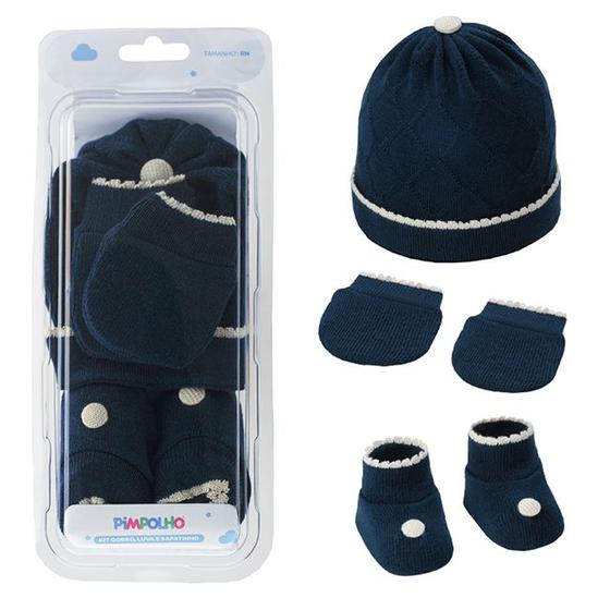 Imagem de Kit Gorro Luva E Sapatinho Recém Nascido Menino Menina - Pimpolho