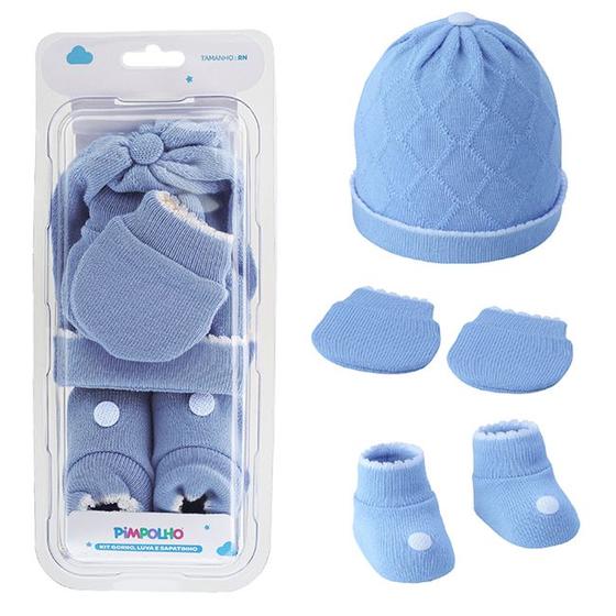 Imagem de Kit Gorro Luva E Sapatinho Recém Nascido Menino Menina Pimpolho