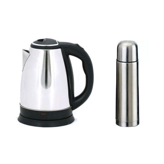 Imagem de Kit Gourmet Chaleira Elétrica 1.8L 220V Térmica Inox 1 Litro