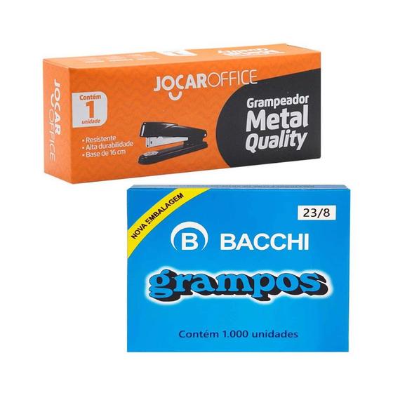 Imagem de Kit Grampeador Metal Quality + Grampos 23/8 - Jocar Office