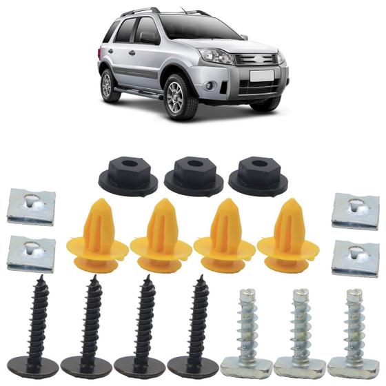Imagem de Kit Grampo Presilha Moldura Paralama Dianteiro Ecosport 2003 A 2012 18 Peças