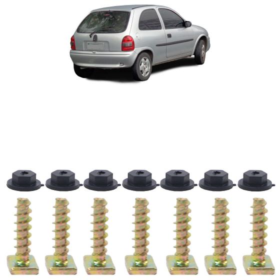 Imagem de Kit Grampo Presilha Moldura Paralama Traseiro Corsa Hatch 1994 A 2002 14 Peças