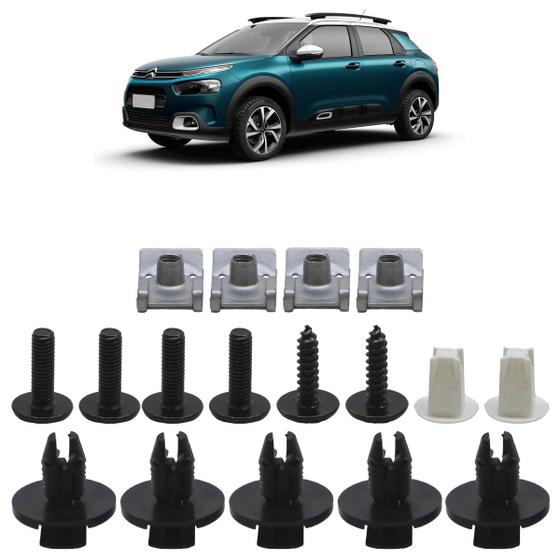 Imagem de Kit Grampo Presilha Parabarro Dianteiro C4 Cactus 2018 A 2022 17 Peças