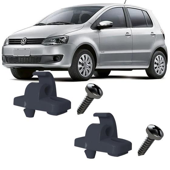 Imagem de Kit Grampo Presilha Suporte Grafite Com Parafuso Quebra Sol Fox 2010 2011 2012 2013 2014