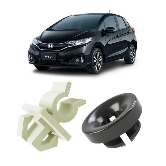 Imagem de Kit Grampo Vareta Haste Capô Honda Fit 2016 17 18 19 2020