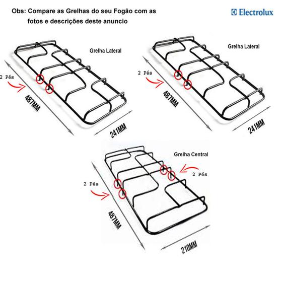 Imagem de Kit grelhas para fogões electrolux 6 bocas 76 se