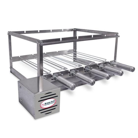 Kit Grill 5 espetos para Churrasqueiras Grill 100% INOX Bivolt Menor preço em Kit Grill 5 espetos para Churrasqueiras Grill 100% INOX Bivolt