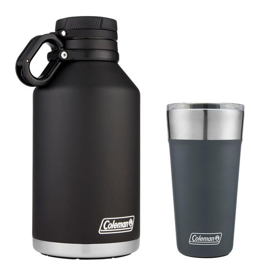 Imagem de Kit Growler e Copo Térmico com Tampa 600ml Azul Slate Coleman