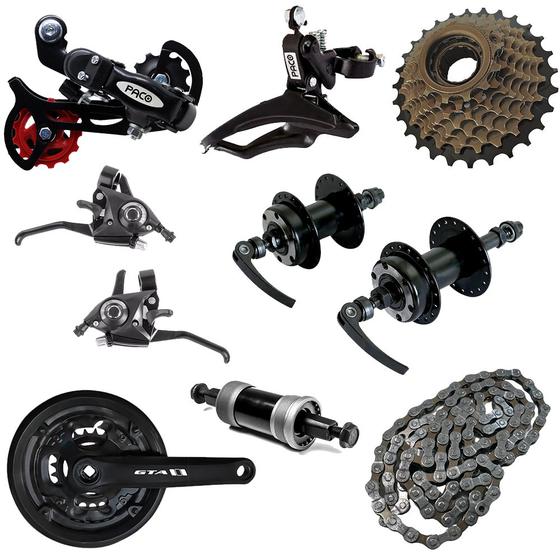 Kit Grupo Relação e Transmissão MTB 24 Velocidades Menor preço em Kit Grupo Relação e Transmissão MTB 24 Velocidades