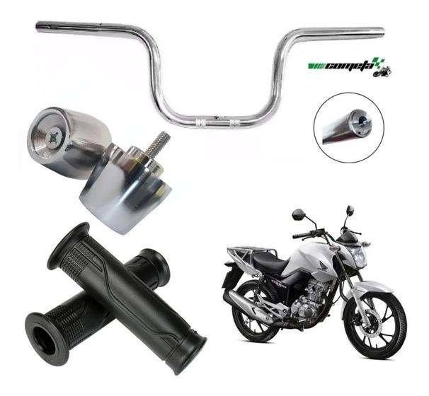 Kit Guidão+manopla Cargo+peso PCX/CG/fan/titan 125/150/160 Cometa,Renascença,ouCromoforte