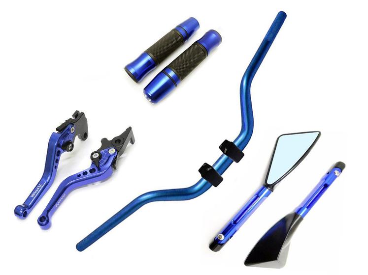 Imagem de Kit Guidão Naked Manopla Com Peso Retrovisor TM2 Manete Cb500f