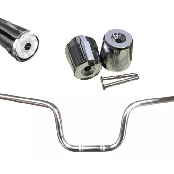 Imagem de Kit Guidão Pezinho Peso  Moto Factor 125 Fazer 150 Preto Fosco Yamaha