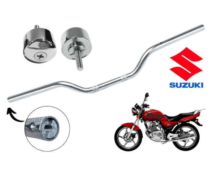 Imagem de kit Guidão Yes 125 suzuki + pesos 125 pesinhos 2004 05 06 07 08 09 10 2011 cromado