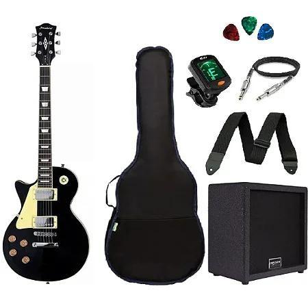 Imagem de Kit Guitarra Canhota Strinberg Les Paul LPS230 BK + Amplificador + Acessórios