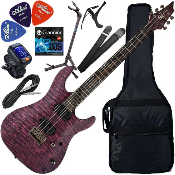 Imagem de Kit Guitarra Cort KX500 Etched Fishman Fluence Deep Violet EDV Gx02