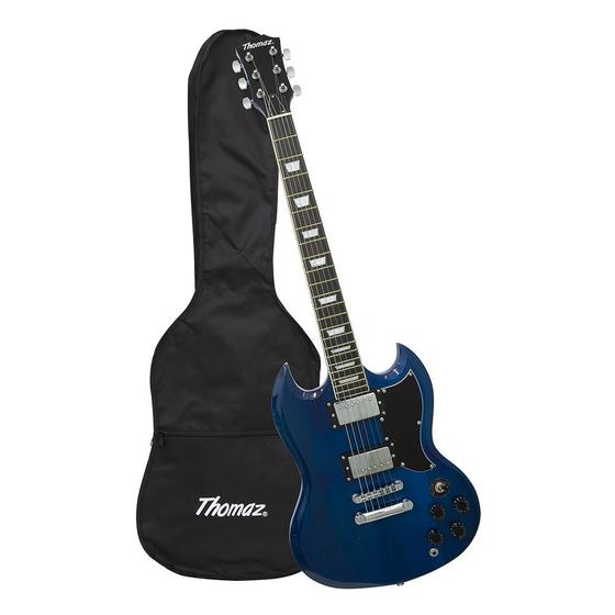 Imagem de Kit Guitarra Elétrica TEG 340 Azul com Capa Thomaz