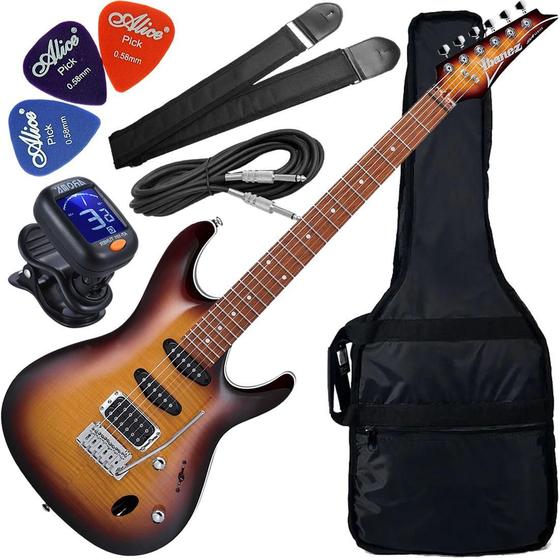 Imagem de Kit Guitarra Ibanez Sa260 Fm Hss Violin Sunburst Vls Gx01