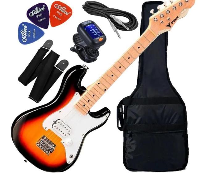 Imagem de Kit Guitarra Infantil Phx Stratocaster Jr Phx Ist-H Sunbusrt