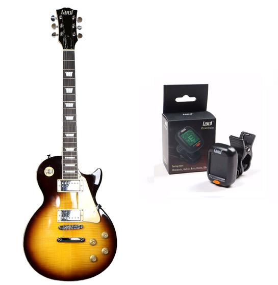 Imagem de Kit guitarra les paul land dark  afinador