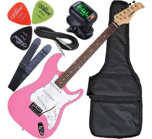 Imagem de Kit Guitarra Strato Waldman Captador Single Coil St111 Rosa