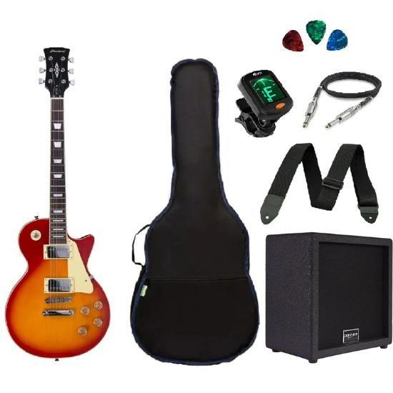 Kit Guitarra Strinberg Les Paul LPS230 Amplificador Afinador Digital Imagem de Kit Guitarra Strinberg Les Paul LPS230 Amplificador Afinador Digital