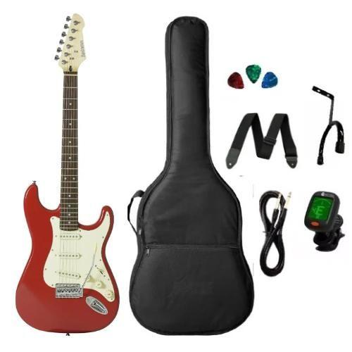 Kit Guitarra Strinberg Rockwave RW50 Vermelha Imagem de Kit Guitarra Strinberg Rockwave RW50 Vermelha