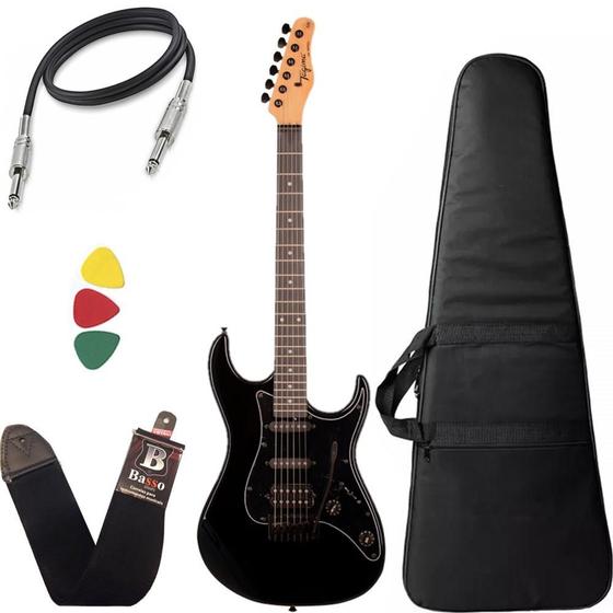 Kit Guitarra Tagima Tg520 Preto BK Capa Cabo Menor preço em Kit Guitarra Tagima Tg520 Preto BK Capa Cabo